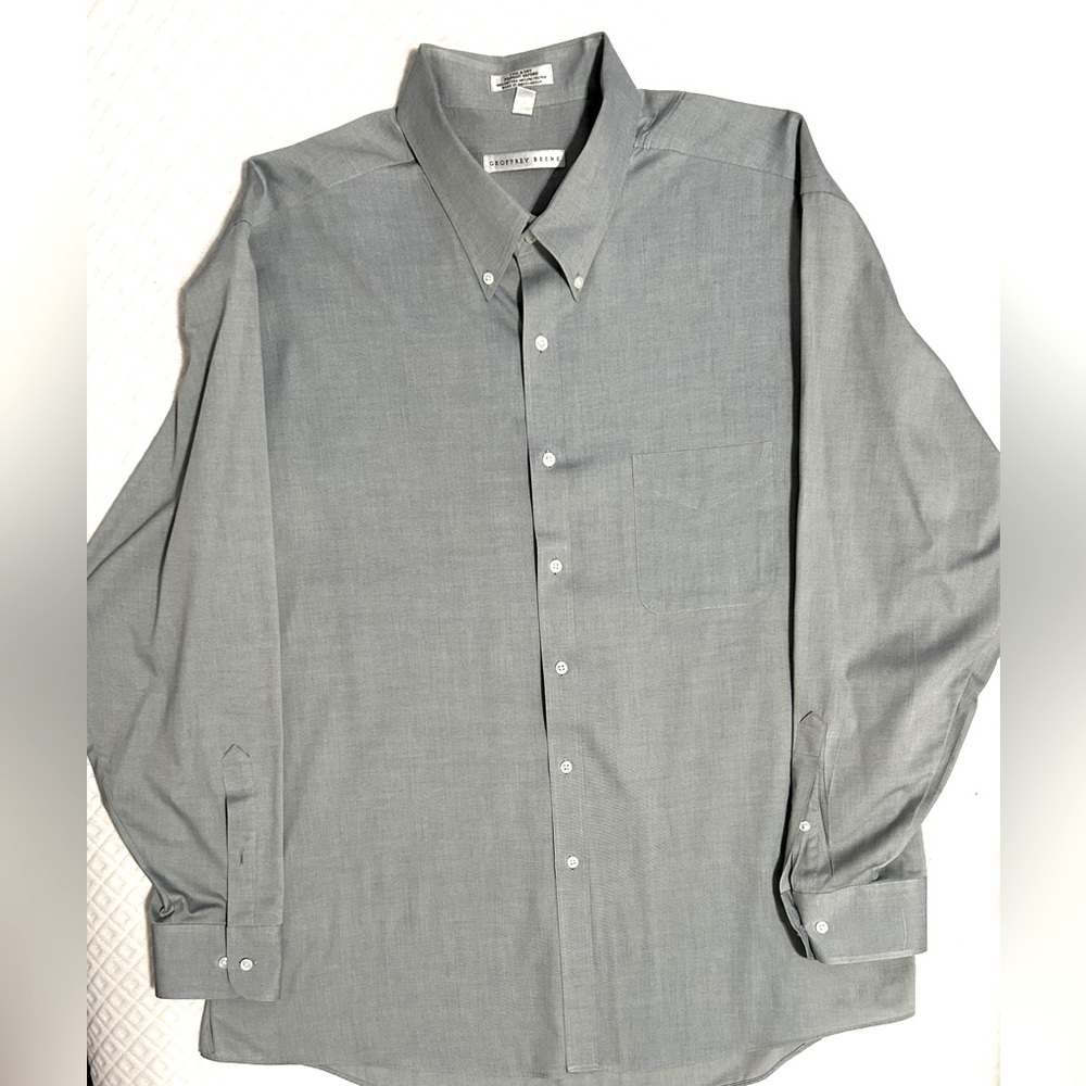 Geoffrey Beene Blue/Grey Dress Shirt Size 18.5, XXL
